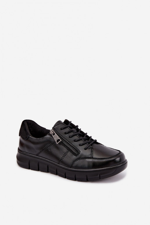 Scarpe in pelle sintetica Vinceza 13130 in nero