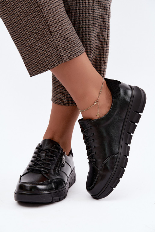 Scarpe in pelle sintetica Vinceza 13130 in nero