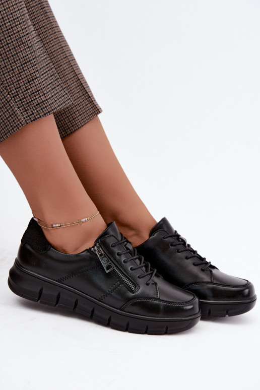 Scarpe in pelle sintetica Vinceza 13130 in nero