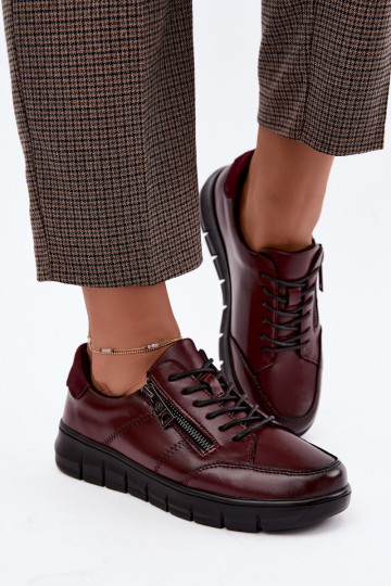 Scarpe in pelle sintetica Vinceza 13130 in bordeaux
