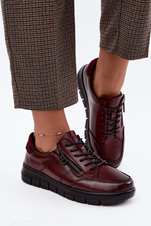 Scarpe in pelle sintetica Vinceza 13130 in bordeaux