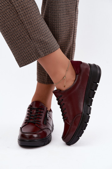 Scarpe in pelle sintetica Vinceza 13130 in bordeaux 2