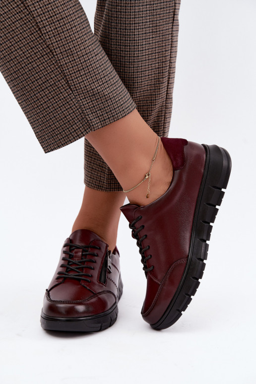 Scarpe in pelle sintetica Vinceza 13130 in bordeaux