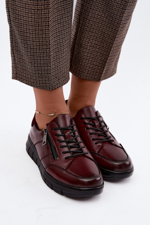 Scarpe in pelle sintetica Vinceza 13130 in bordeaux