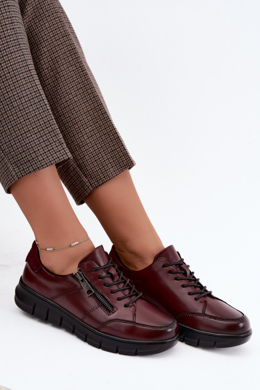 Scarpe in pelle sintetica Vinceza 13130 in bordeaux