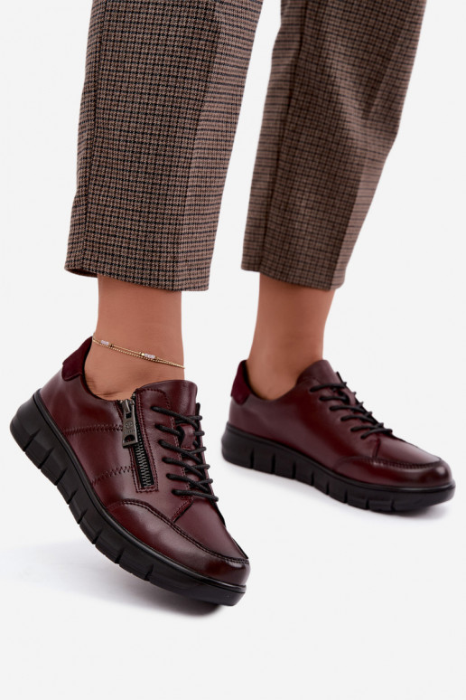 Scarpe in pelle sintetica Vinceza 13130 in bordeaux