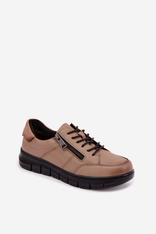 Scarpe in pelle sintetica Vinceza 13130 in sabbia
