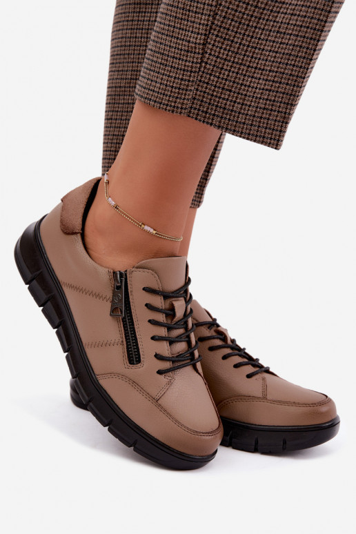 Scarpe in pelle sintetica Vinceza 13130 in sabbia