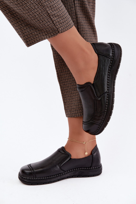 Scarpe slip-on in pelle sintetica Vinceza 107241 in nero