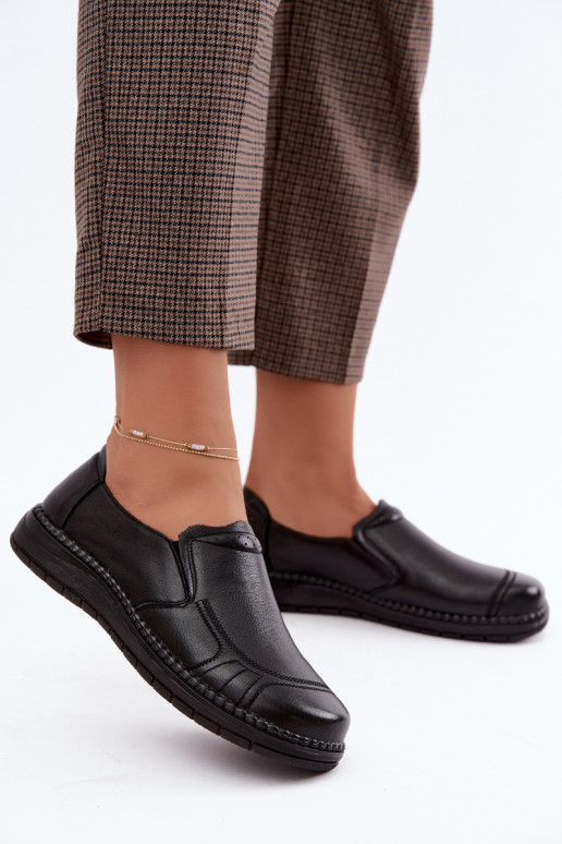 Scarpe slip-on in pelle sintetica Vinceza 107241 in nero