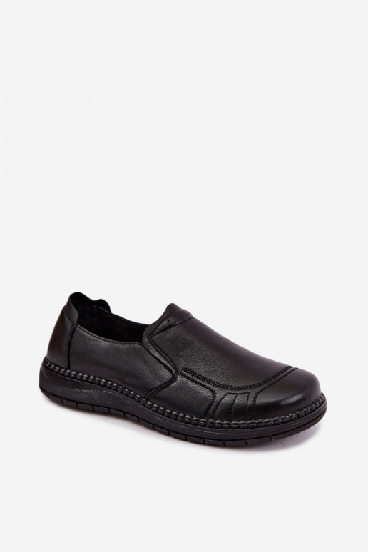 Scarpe slip-on in pelle sintetica Vinceza 107241 in nero