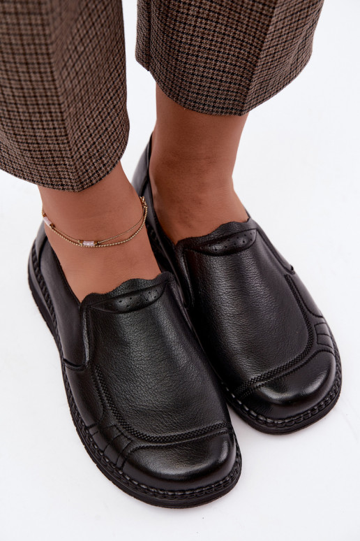 Scarpe slip-on in pelle sintetica Vinceza 107241 in nero
