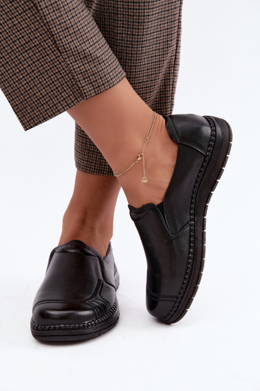Scarpe slip-on in pelle sintetica Vinceza 107241 in nero