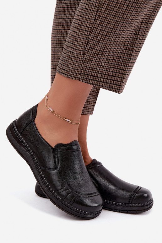Scarpe slip-on in pelle sintetica Vinceza 107241 in nero