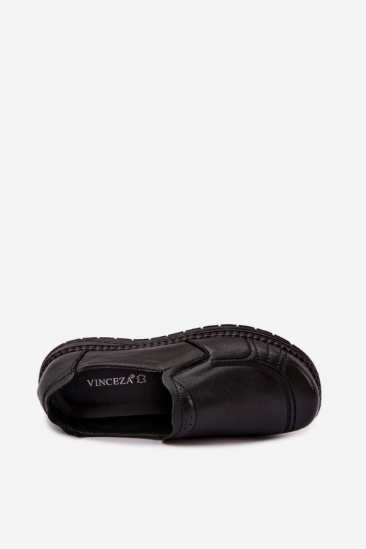 Scarpe slip-on in pelle sintetica Vinceza 107241 in nero