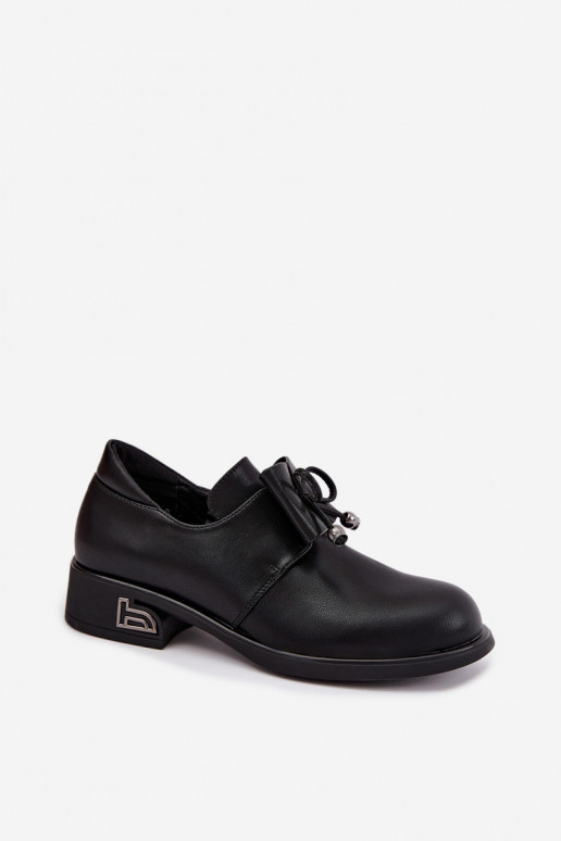 Scarpe in pelle sintetica con fiocchi T.Sokolski AN J26-190 in nero