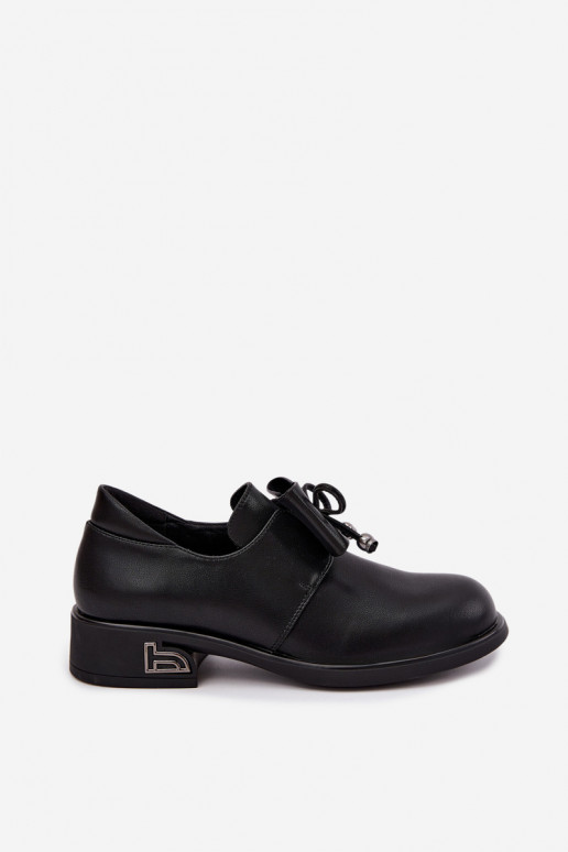 Scarpe in pelle sintetica con fiocchi T.Sokolski AN J26-190 in nero