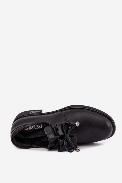 Scarpe in pelle sintetica con fiocchi T.Sokolski AN J26-190 in nero