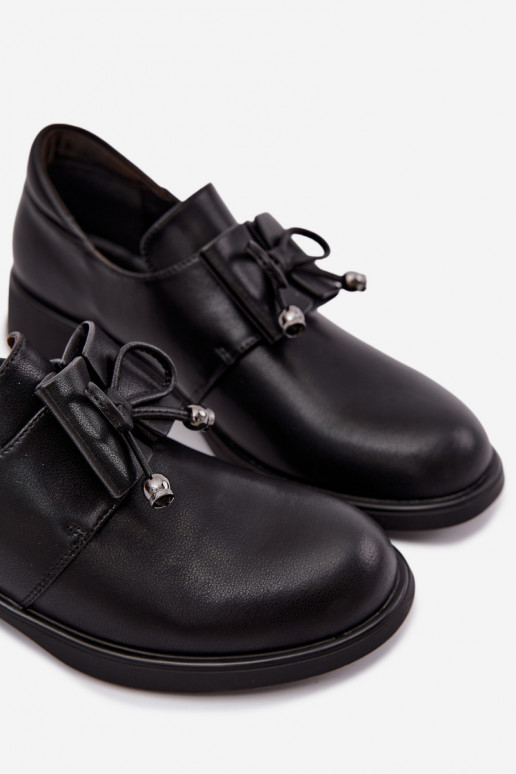 Scarpe in pelle sintetica con fiocchi T.Sokolski AN J26-190 in nero
