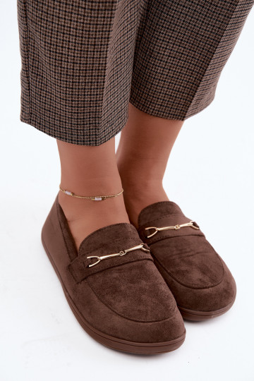 Mocassini dorati Barefoot Ze con dettagli marroni Paresa