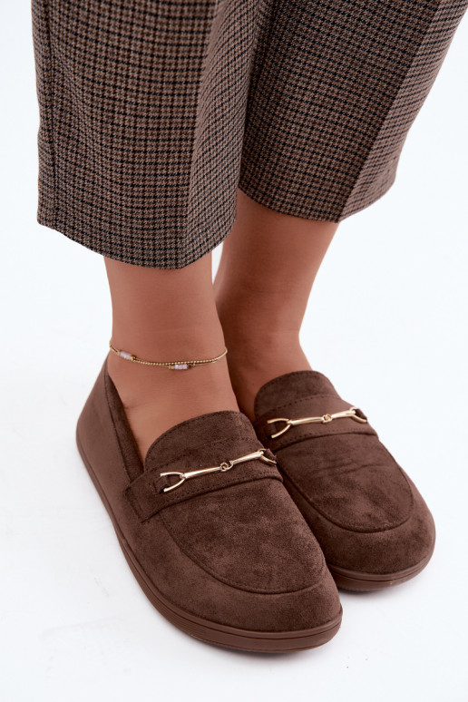 Mocassini dorati Barefoot Ze con dettagli marroni Paresa