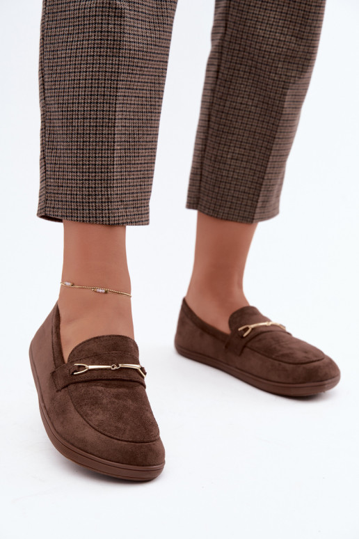 Mocassini dorati Barefoot Ze con dettagli marroni Paresa