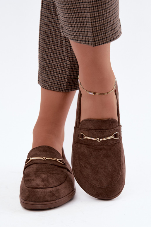 Mocassini dorati Barefoot Ze con dettagli marroni Paresa