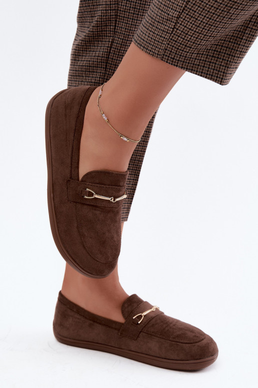 Mocassini dorati Barefoot Ze con dettagli marroni Paresa