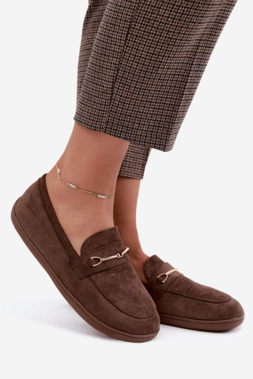 Mocassini dorati Barefoot Ze con dettagli marroni Paresa