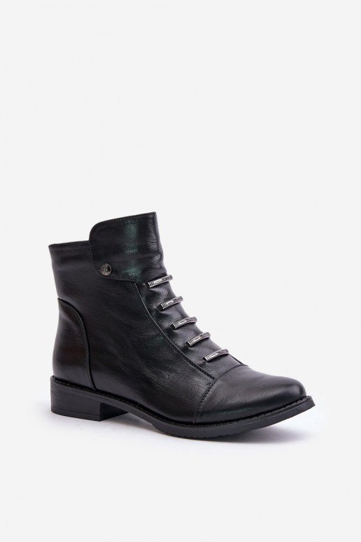 Stivaletti caldi da donna con tacco largo in nero Labise
