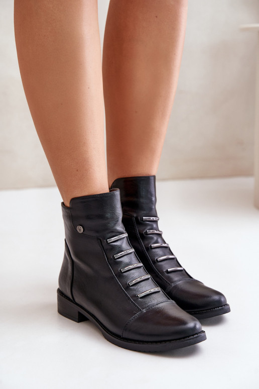Stivaletti caldi da donna con tacco largo in nero Labise