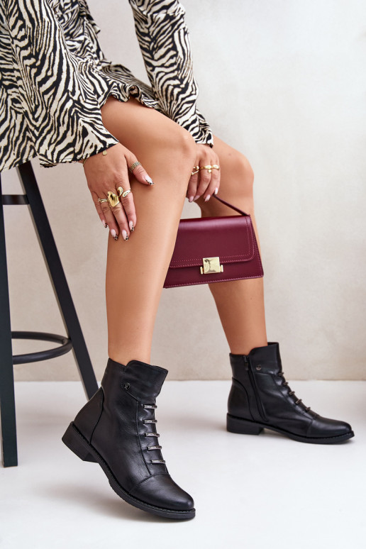 Stivaletti caldi da donna con tacco largo in nero Labise