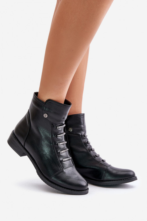 Stivaletti caldi da donna con tacco largo in nero Labise