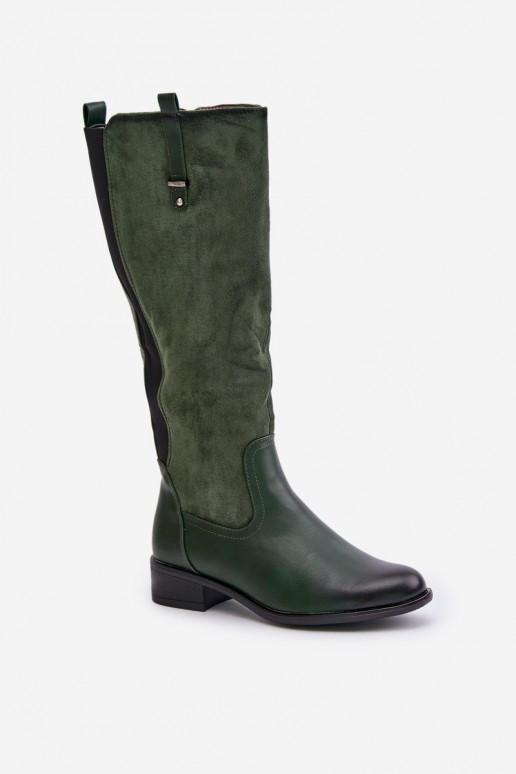 Stivali caldi da donna fino al ginocchio in verde Ivasira