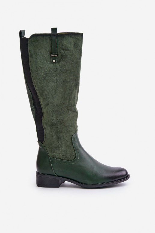 Stivali caldi da donna fino al ginocchio in verde Ivasira