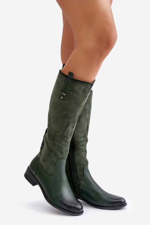 Stivali caldi da donna fino al ginocchio in verde Ivasira