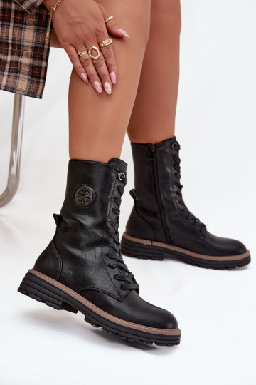 Stivaletti caldi da donna con dettagli decorativi in nero Dorialine