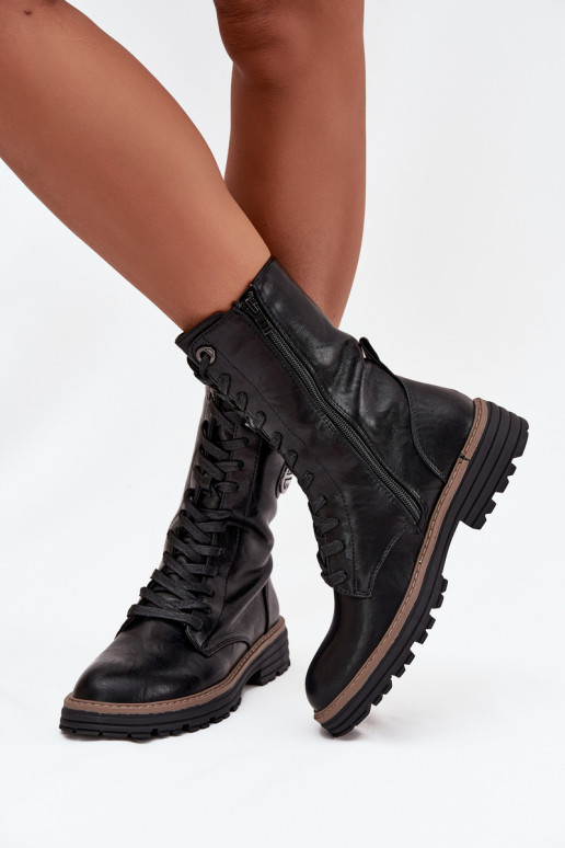 Stivaletti caldi da donna con dettagli decorativi in nero Dorialine