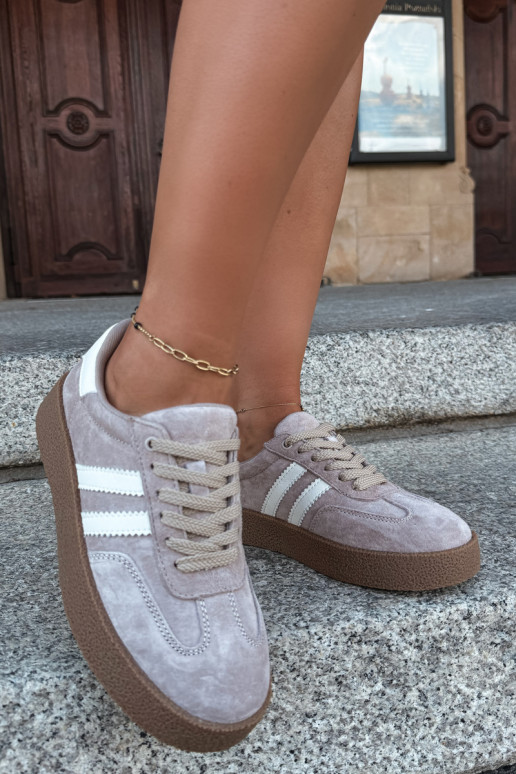 Sneakers in suede color sabbia Bellmont