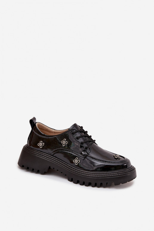 Scarpe da donna in pelle verniciata con fibbie in nero Artiker 57C0333