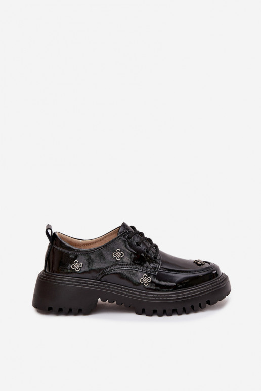 Scarpe da donna in pelle verniciata con fibbie in nero Artiker 57C0333