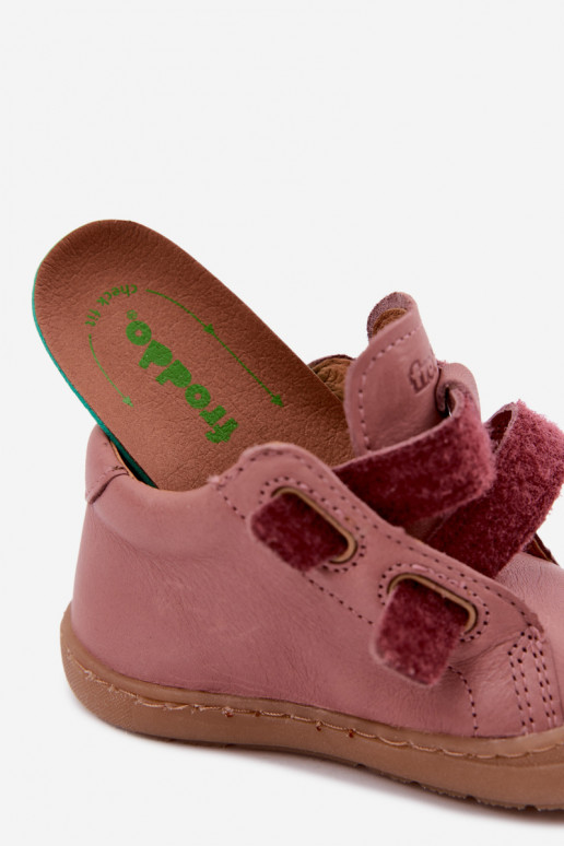 Scarpe in pelle per bambini rosa scuro Barefoot Froddo G2130328-6