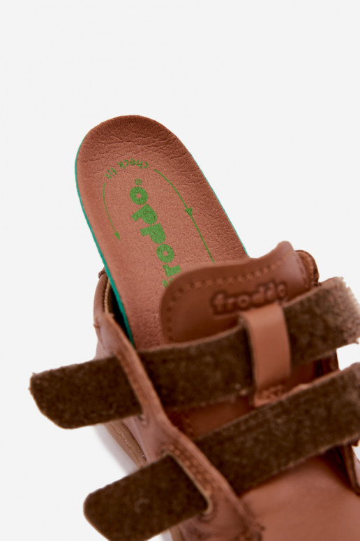 Scarpe in pelle per bambini marroni Barefoot Froddo G2130328-2