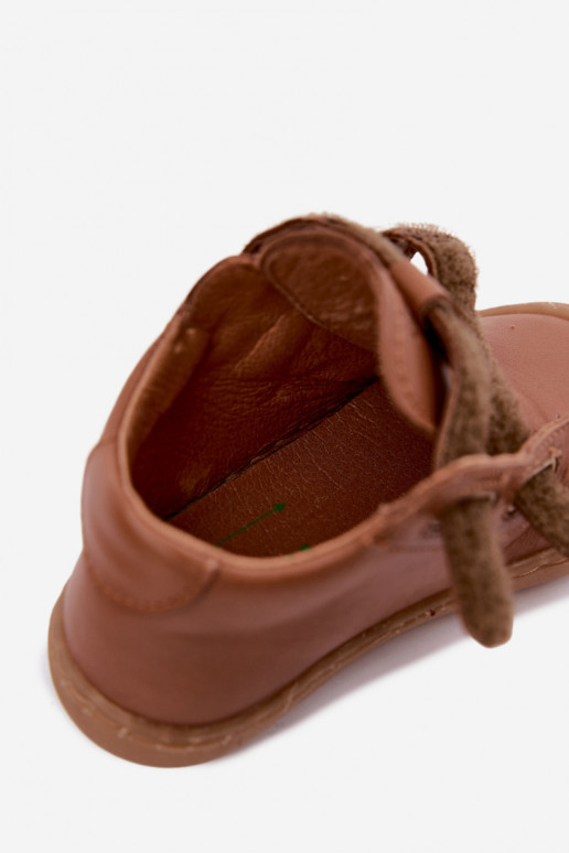 Scarpe in pelle per bambini marroni Barefoot Froddo G2130328-2