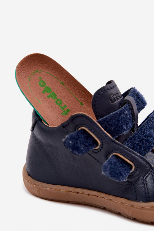 Scarpe in pelle per bambini blu scuro Barefoot Froddo G2130328