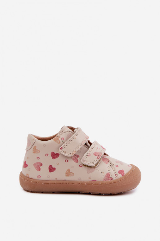 Scarpe in pelle per bambini color sabbia Barefoot Froddo G2130328-64