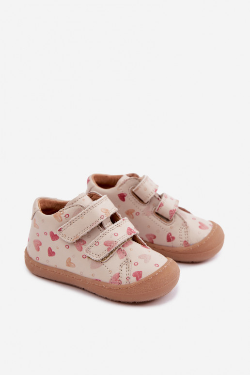 Scarpe in pelle per bambini color sabbia Barefoot Froddo G2130328-64