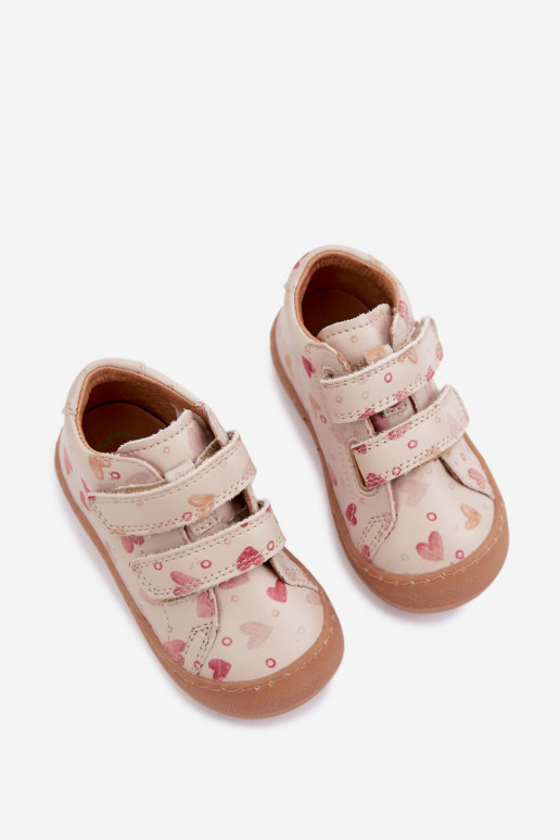 Scarpe in pelle per bambini color sabbia Barefoot Froddo G2130328-64