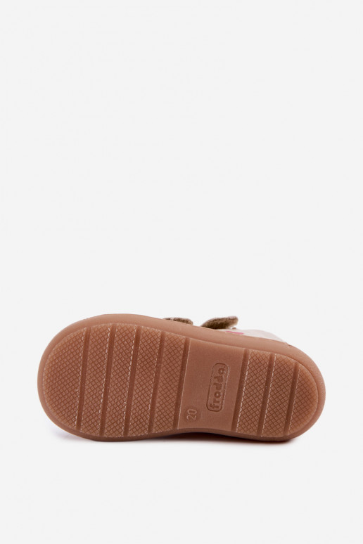 Scarpe in pelle per bambini color sabbia Barefoot Froddo G2130328-64