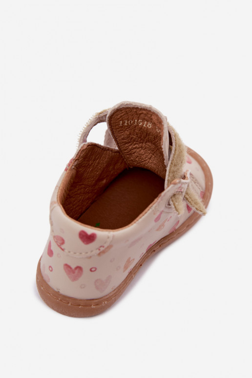 Scarpe in pelle per bambini color sabbia Barefoot Froddo G2130328-64